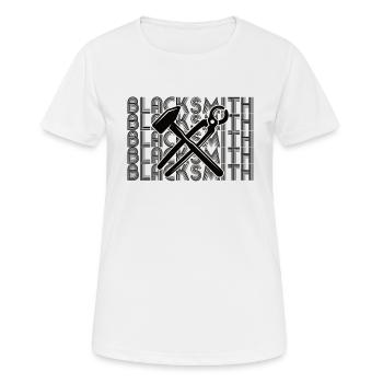 Chemise forgeron Métallurgiste Enclume Cutler - T-shirt respirant Femme - blanc - Devant - AI Model Female 172 dark (172cm)
