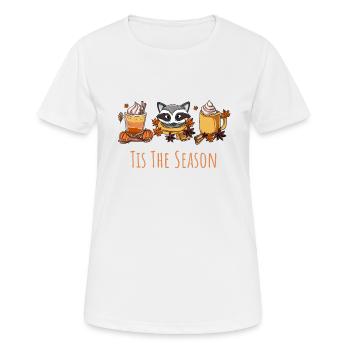 Latte Kaffee Waschbär - Frauen T-Shirt atmungsaktiv - Weiß - Vorne - AI Model Female 172 dark (172cm)