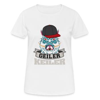 Geiler Keiler | Lustiges Wildschwein Jagd - Frauen T-Shirt atmungsaktiv - Weiß - Vorne - AI Model Female 172 dark (172cm)