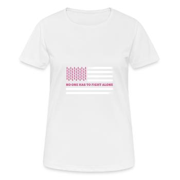 Breast cancer American flag - Women's Breathable T-Shirt - white - Front - AI Model Female 172 dark (172cm)