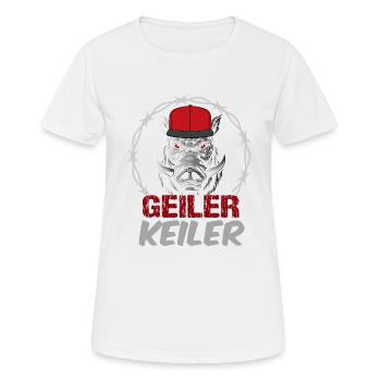 Geiler Keiler | Lustiges Wildschwein Jagd - Frauen T-Shirt atmungsaktiv - Weiß - Vorne - AI Model Female 172 dark (172cm)