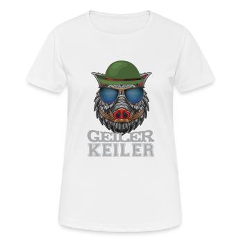 Geiler Keiler | Lustiges Wildschwein Jagd - Frauen T-Shirt atmungsaktiv - Weiß - Vorne - AI Model Female 172 dark (172cm)