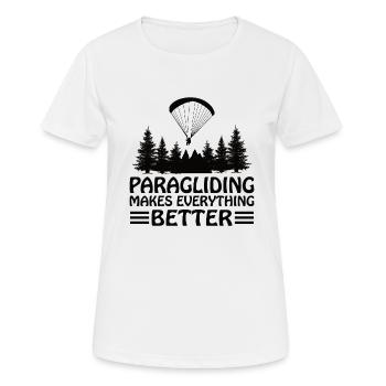 Paragliding Gleitschirmflieger Fallschirm Para - Frauen T-Shirt atmungsaktiv - Weiß - Vorne - AI Model Female 172 dark (172cm)
