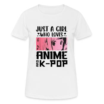 K-Pop Korea Pop Popmusik Südkorea koreanisch Musik - Frauen T-Shirt atmungsaktiv - Weiß - Vorne - AI Model Female 172 dark (172cm)