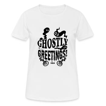unheimlich Geist Monster Halloween - Frauen T-Shirt atmungsaktiv - Weiß - Vorne - AI Model Female 172 dark (172cm)