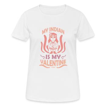 Mon Indien est mon Valentin Peuple Autochtone USA - T-shirt respirant Femme - blanc - Devant - AI Model Female 172 dark (172cm)
