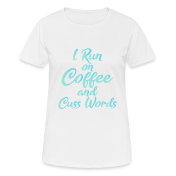 Ich Renne Auf Kaffee Und Wörter Lustige - Frauen T-Shirt atmungsaktiv - Weiß - Vorne - AI Model Female 172 dark (172cm)