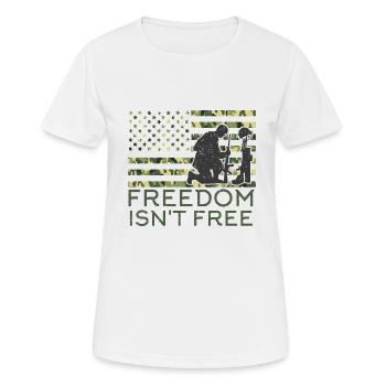 Freedom is not a Free Army veterans soldier - Women's Breathable T-Shirt - white - Front - AI Model Female 172 dark (172cm)