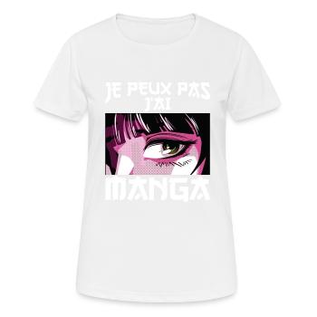 I Can't i Have Mange french quote Funny Japanese O - Women's Breathable T-Shirt - white - Front - AI Model Female 172 dark (172cm)
