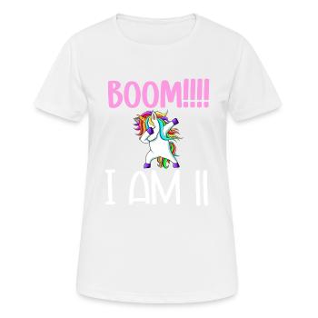 Dabbing birthday unicorn for kid 11 years old girl - T-shirt respirant Femme - blanc - Devant - AI Model Female 172 dark (172cm)