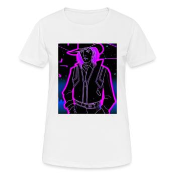 Goth Synthwave Outrun Goth Cowboy - Women's Breathable T-Shirt - white - Front - AI Model Female 172 dark (172cm)