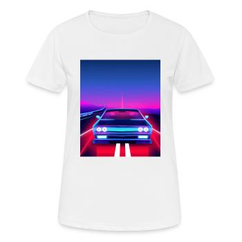 Vaporwave Aesthetic Vintage Highway - Women's Breathable T-Shirt - white - Front - AI Model Female 172 dark (172cm)