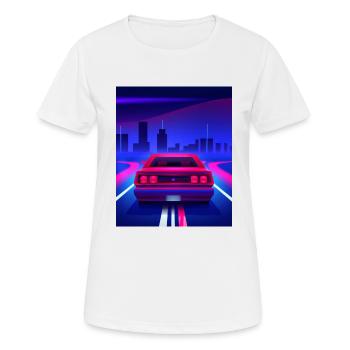 Vaporwave Aesthetic Vintage Highway - Women's Breathable T-Shirt - white - Front - AI Model Female 172 dark (172cm)
