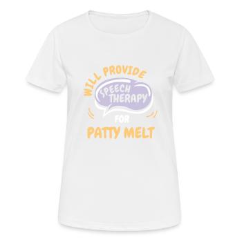 Fournir une orthophonie pour Patty Melt Funny - T-shirt respirant Femme - blanc - Devant - AI Model Female 172 dark (172cm)