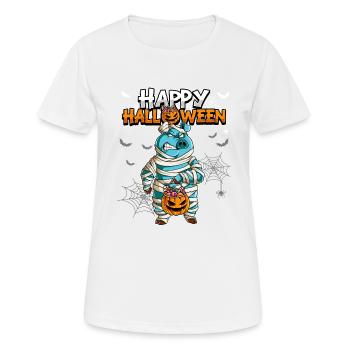 Halloween Pig Mummy - Women's Breathable T-Shirt - white - Front - AI Model Female 172 dark (172cm)
