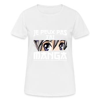 I Can't i Have Mange french quote Funny Japanese O - Women's Breathable T-Shirt - white - Front - AI Model Female 172 dark (172cm)