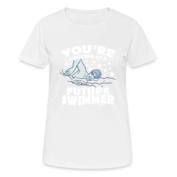 Schwimmen Bademeister Schwimmkurs Freibad Geschenk - Frauen T-Shirt atmungsaktiv - Weiß - Vorne - AI Model Female 172 dark (172cm)
