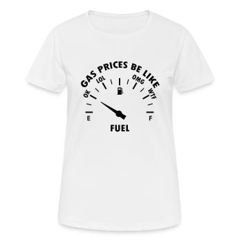 Energiepauschale Öl Tankanzeige tanken Rabatt Auto - Frauen T-Shirt atmungsaktiv - Weiß - Vorne - AI Model Female 172 dark (172cm)