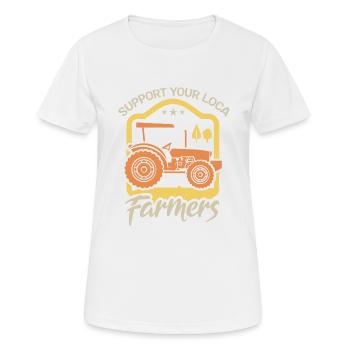 Soutenir les agriculteurs locaux qui - T-shirt respirant Femme - blanc - Devant - AI Model Female 172 dark (172cm)