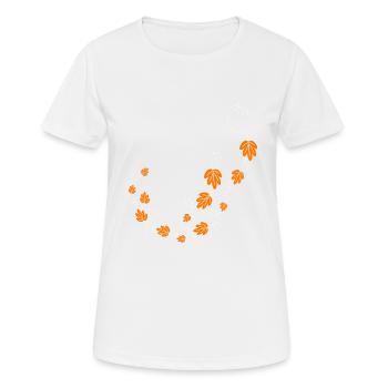 Herbstblätter im Wind - Frauen T-Shirt atmungsaktiv - Weiß - Vorne - AI Model Female 172 dark (172cm)