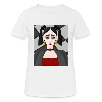 Cubisme Art Portrait d’une fille goth dans - T-shirt respirant Femme - blanc - Devant - AI Model Female 172 dark (172cm)