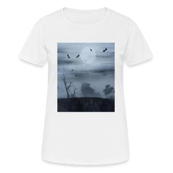 Nuit de pleine lune Pleine Lune et chauves-souris - T-shirt respirant Femme - blanc - Devant - AI Model Female 172 dark (172cm)
