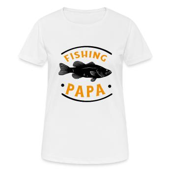 Angeln Fishing Papa Angler - Frauen T-Shirt atmungsaktiv - Weiß - Vorne - AI Model Female 172 dark (172cm)