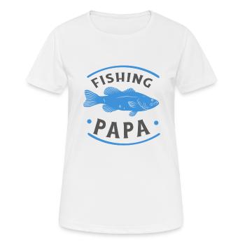 Angeln Fishing Papa Angler - Frauen T-Shirt atmungsaktiv - Weiß - Vorne - AI Model Female 172 dark (172cm)