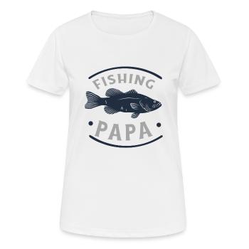 Angeln Fishing Papa Angler - Frauen T-Shirt atmungsaktiv - Weiß - Vorne - AI Model Female 172 dark (172cm)