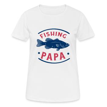 Angeln Fishing Papa Angler - Frauen T-Shirt atmungsaktiv - Weiß - Vorne - AI Model Female 172 dark (172cm)