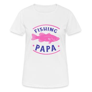 Angeln Fishing Papa Angler - Frauen T-Shirt atmungsaktiv - Weiß - Vorne - AI Model Female 172 dark (172cm)