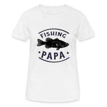 Angeln Fishing Papa Angler - Frauen T-Shirt atmungsaktiv - Weiß - Vorne - AI Model Female 172 dark (172cm)