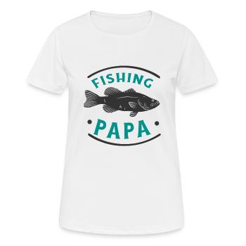 Angeln Fishing Papa Angler - Frauen T-Shirt atmungsaktiv - Weiß - Vorne - AI Model Female 172 dark (172cm)
