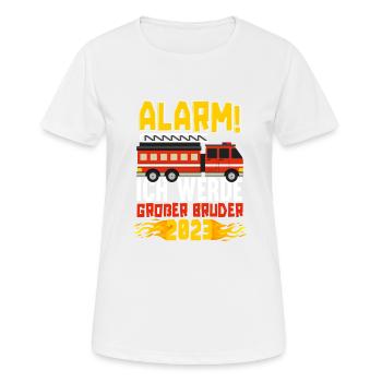 Alarm Ich Werde Großer Bruder 2023 - Frauen T-Shirt atmungsaktiv - Weiß - Vorne - AI Model Female 172 dark (172cm)
