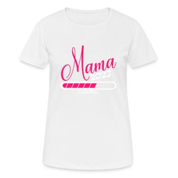 Werdende Mama 2023 Loading - Frauen T-Shirt atmungsaktiv - Weiß - Vorne - AI Model Female 172 dark (172cm)