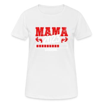 Werdende Mama 2023 Loading - Frauen T-Shirt atmungsaktiv - Weiß - Vorne - AI Model Female 172 dark (172cm)