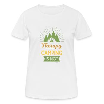 La thérapie coûte cher Le camping n’est pas - T-shirt respirant Femme - blanc - Devant - AI Model Female 172 dark (172cm)