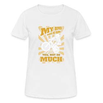 Mon BMX me rend heureux - T-shirt respirant Femme - blanc - Devant - AI Model Female 172 dark (172cm)
