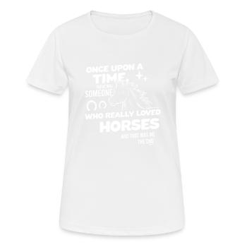 Club d’équitation d’écurie drôle de dicton - T-shirt respirant Femme - blanc - Devant - AI Model Female 172 dark (172cm)