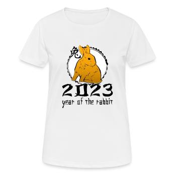 Chinesisches Hase Schriftzeichen Neujahr - Frauen T-Shirt atmungsaktiv - Weiß - Vorne - AI Model Female 172 dark (172cm)