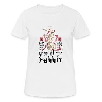 Chinesisches Hase Schriftzeichen Neujahr - Frauen T-Shirt atmungsaktiv - Weiß - Vorne - AI Model Female 172 dark (172cm)