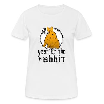 Chinesisches Hase Schriftzeichen Neujahr - Frauen T-Shirt atmungsaktiv - Weiß - Vorne - AI Model Female 172 dark (172cm)