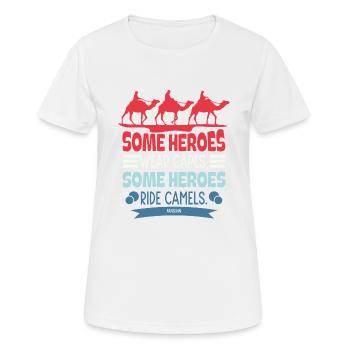 Some Heroes Wear Capes Some Heroes Ride Camels - Women's Breathable T-Shirt - white - Front - AI Model Female 172 dark (172cm)
