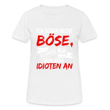 Ich Schau Nicht Böse Ich Grinse Nur Nicht Jeden - Frauen T-Shirt atmungsaktiv - Weiß - Vorne - AI Model Female 172 dark (172cm)