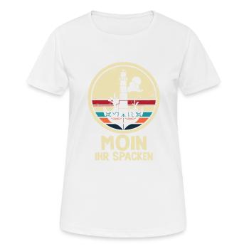 Moin Ihr Spacken Möwe Norddeutsch Plattdeutscher - T-shirt respirant Femme - blanc - Devant - AI Model Female 172 dark (172cm)