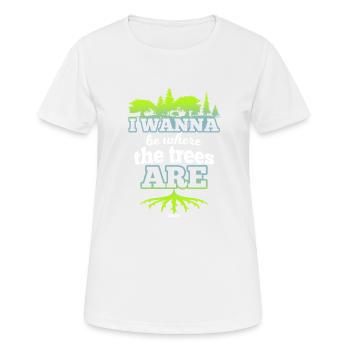 Wald Spaziergang Entspannung Therapie - Frauen T-Shirt atmungsaktiv - Weiß - Vorne - AI Model Female 172 dark (172cm)