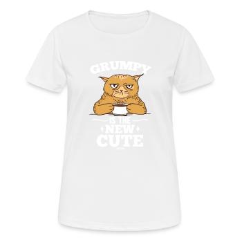 Kaffee für die schlechte Laune Katze - Frauen T-Shirt atmungsaktiv - Weiß - Vorne - AI Model Female 172 dark (172cm)