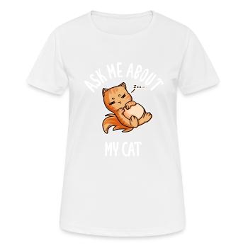 Posez-moi des questions sur mon chat - T-shirt respirant Femme - blanc - Devant - AI Model Female 172 dark (172cm)