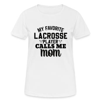 Lacrosse Mom grande Lacrosse Mama - T-shirt respirant Femme - blanc - Devant - AI Model Female 172 dark (172cm)