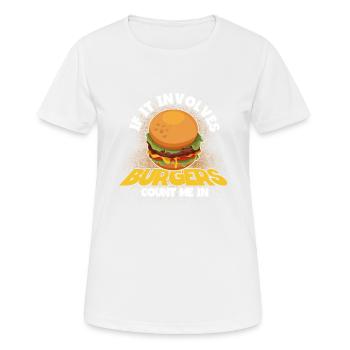 Hamburger Cheesburger Fast Food Burger - T-shirt respirant Femme - blanc - Devant - AI Model Female 172 dark (172cm)